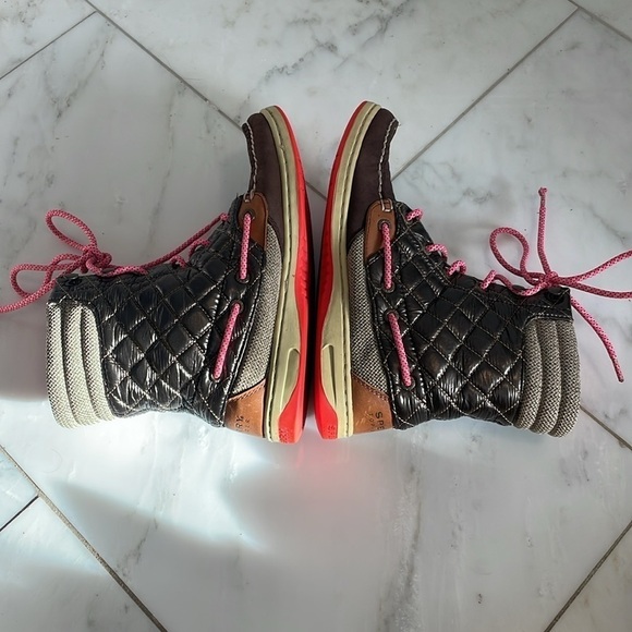 Sperry Top-sider quilted and leather high top boots, women 6.5 or big girl 4.5 - Picture 9 of 11